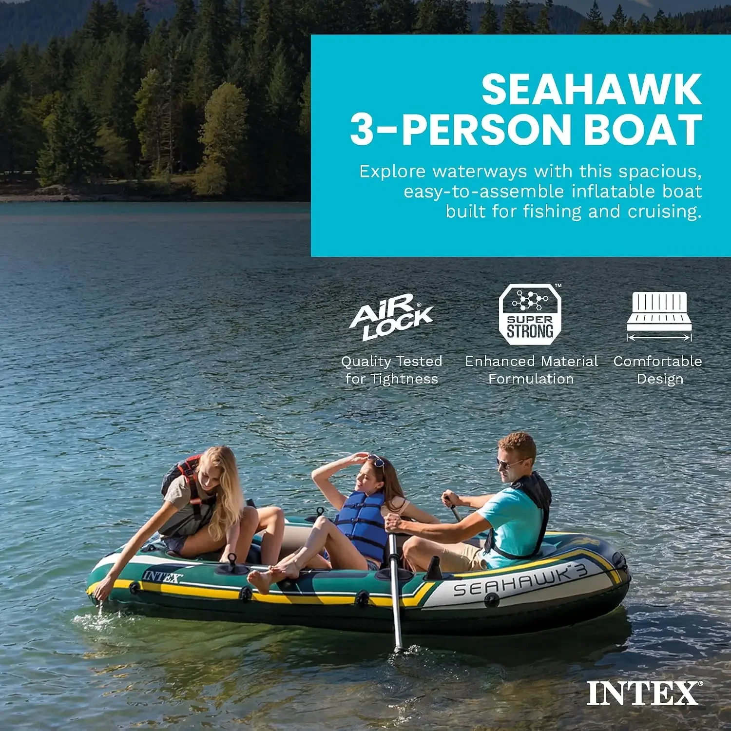 Set Perahu Tiup INTEX 66332EP  - Fishing Boat Oar ulasan dan harga